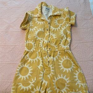 Show Me Your MuMu Cream and Yellow Sun Pattern Jumpsuit